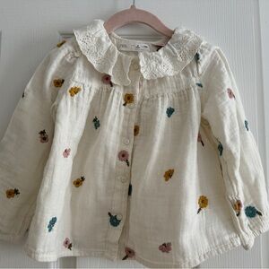 Zara Cream Lace Detail Top